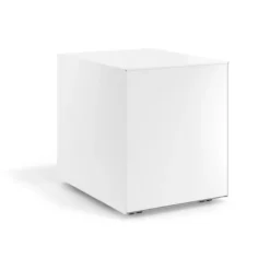 Cassettiera ufficio Block, 3 cassetti, struttura bianca, frontali in metallo