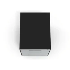 Cassettiera ufficio Block, 3 cassetti, struttura nera, frontali in metallo