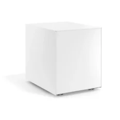 Cassettiera ufficio Block, 3 cassetti, struttura bianca, frontali in metallo