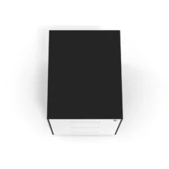 Cassettiera ufficio Block, 3 cassetti, struttura nera, frontali in metallo
