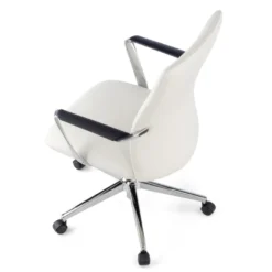 Poltrona da Ufficio Belfast con schienale basso, braccioli alluminio, ecopelle