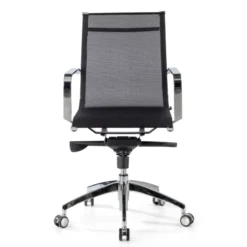 Poltrona da ufficio design Brenton in rete, schienale basso