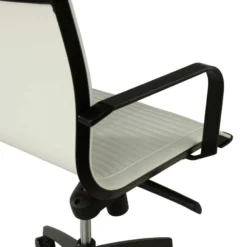 Poltrona da ufficio design Brenton, schienale basso, struttura nera, ecopelle