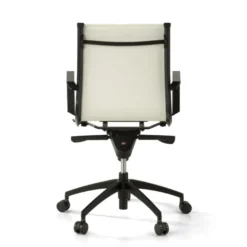 Poltrona da ufficio design Brenton, schienale basso, struttura nera, ecopelle
