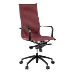 Poltrona da ufficio design Brenton, schienale alto, struttura nera, ecopelle