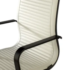 Poltrona da ufficio design Brenton, schienale alto, struttura nera, ecopelle