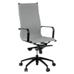 Poltrona da ufficio design Brenton, schienale alto, struttura nera, ecopelle