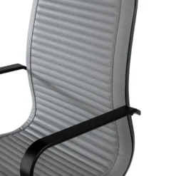 Poltrona da ufficio design Brenton, schienale alto, struttura nera, ecopelle