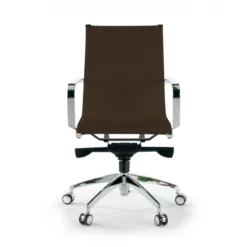 Poltrona ufficio design Brenton, telaio in acciaio, schienale basso