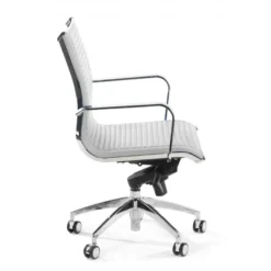 Poltrona ufficio design Brenton, telaio in acciaio, schienale basso