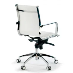 Poltrona ufficio design Brenton, telaio in acciaio, schienale basso