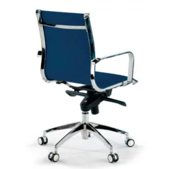 Poltrona ufficio design Brenton, telaio in acciaio, schienale basso