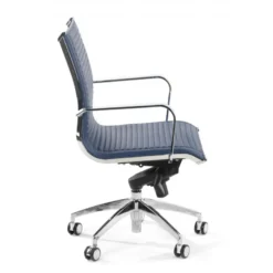 Poltrona ufficio design Brenton, telaio in acciaio, schienale basso