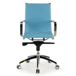 Poltrona ufficio design Brenton, telaio in acciaio, schienale basso