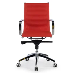 Poltrona ufficio design Brenton, telaio in acciaio, schienale basso