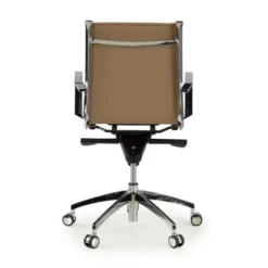 Poltrona ufficio design Brenton, telaio in acciaio, schienale basso