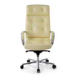 Poltrona ufficio Windsor, pelle naturale, rivestimento trapuntato