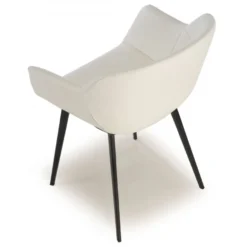 Poltroncina ufficio Ores, Gambe nere, Confortevole, Pelle