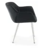 Poltroncina ufficio Ores, Gambe nere, Confortevole, Pelle