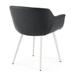 Poltroncina ufficio Ores, Gambe nere, Confortevole, Pelle