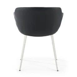 Poltroncina ufficio Ores, Gambe nere, Confortevole, Pelle