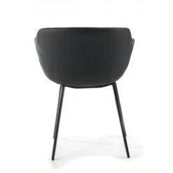 Poltroncina ufficio Ores, Gambe nere, Confortevole, Pelle