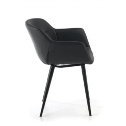 Poltroncina ufficio Ores, Gambe nere, Confortevole, Pelle