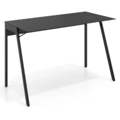 Scrivania con caricatore wireless Stellar, vetro temperato