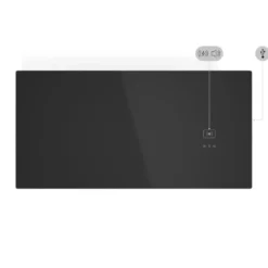 Scrivania con caricatore wireless Stellar, vetro temperato