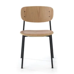 Sedia conferenza moderna stile retrò Numa, in legno