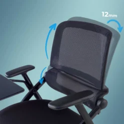 Sedia con ribaltina scrittoio Smart, pieghevole con ruote