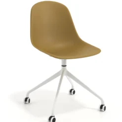 Sedia da riunione Lara con ruote, base in alluminio