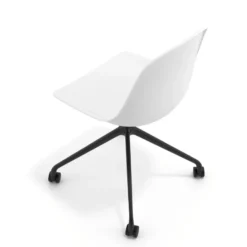 Sedia da riunione Lara con ruote, base in alluminio