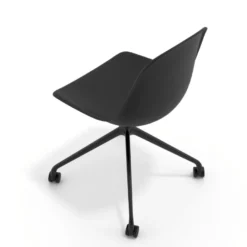 Sedia da riunione Lara con ruote, base in alluminio