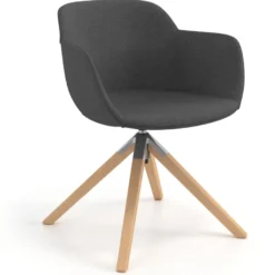 Sedia da Riunione Laure, Gambe in legno, Alta qualità, Imbottita