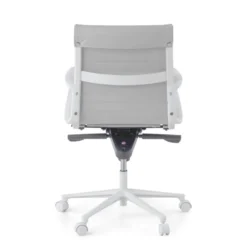 Sedia da ufficio Design Cagliari, struttura bianca, schienale basso, ecopelle