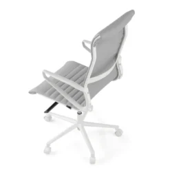 Sedia da ufficio design Cagliari, struttura bianca, schienale alto, ecopelle