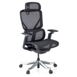 Sedia da Ufficio Ergonomica AeroFit, Alte Prestazioni, Struttura Nera
