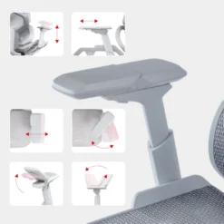 Sedia da ufficio ergonomica AeroMax white con doppio supporto lombare