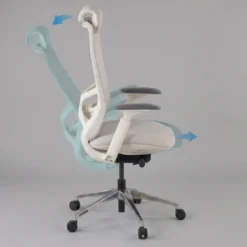 Sedia da ufficio ergonomica Gemini, braccioli 4D e supporto lombare