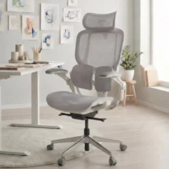 Sedia ergonomica con poggiatesta Erghos One, ortopedica, doppio supporto lombare