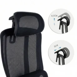 Sedia Ergonomica con poggiatesta AeroFlow black, certificata