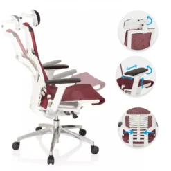 Sedia ergonomica Dynamic white, meccanismo sincronizzato plus