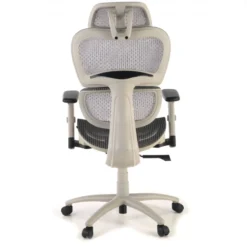 Sedia Ergonomica Ergocity white cuscino lombare, braccioli 3D