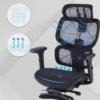 Sedia ergonomica Every, con poggiapiedi estraibile, rete