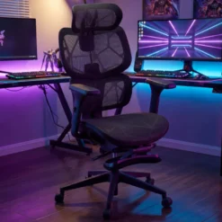Sedia ergonomica Every, con poggiapiedi estraibile, rete
