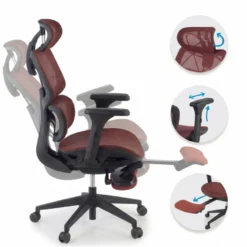 Sedia ergonomica Every, con poggiapiedi estraibile, rete