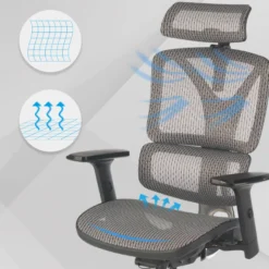 Sedia Ergonomica Focus, Struttura in alluminio, Schienale Regolabile