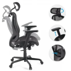Sedia Ergonomica Locktech, Supporto Lombare, Poggiatesta