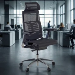Sedia Ergonomica Pofit2, modello premium, struttura nera
